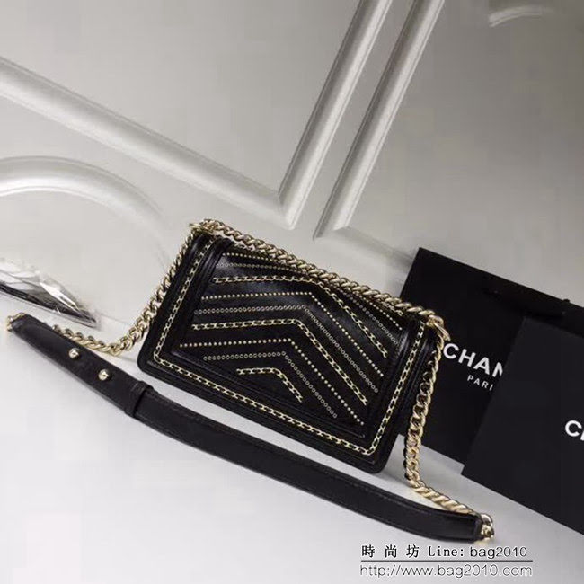 香奈兒CHANELCHANE2018FW款皺紋小牛皮單肩斜挎鏈條包 DSC2026